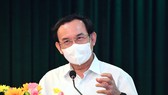 Bí thư Thành ủy TPHCM Nguyễn Văn Nên phát biểu chỉ đạo hội nghị. Ảnh: VIỆT DŨNG