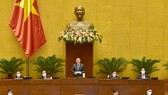 Chủ tịch Quốc hội Vương Đình Huệ điều hành phiên chất vấn. Ảnh: QUANG PHÚC
