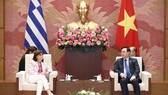 Chủ tịch Quốc hội Vương Đình Huệ tiếp Tổng thống Hy Lạp Katerina Sakellaropoulou tại Nhà Quốc hội