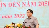 Thủ tướng Phạm Minh Chính phát biểu khai mạc hội nghị thẩm định Quy hoạch tổng thể quốc gia. Ảnh: VIẾT CHUNG ​