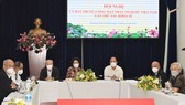 Phó Bí thư Thành ủy TPHCM Nguyễn Hồ Hải cùng các đại biểu tham dự hội nghị tại điểm cầu TPHCM