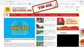 Trang web có dấu hiệu giả mạo với mục đích lừa đảo chiếm đoạt tài sản