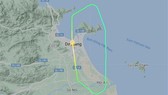 Máy bay Vietnam Airlines số hiệu VN7184 vừa cất cánh đã phải đáp khẩn cấp xuống sân bay Đà Nẵng trưa 27-7. Ảnh: Flightradar.