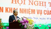 Phó Thủ tướng Thường trực Chính phủ Trương Hòa Bình phát biểu chỉ đạo trong Hội nghị sáng ngày 15-1 tại Bộ Nội vụ. Ảnh ĐỖ TRUNG