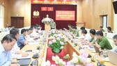 Bộ trưởng Bộ Công an Tô Lâm phát biểu tại cuộc họp. Ảnh: PHONG HOÀNG