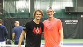 Anderson (phải) và Zverev, một thành viên của Tuyển châu Âu