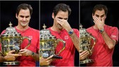 Federer xúc động trên bục nhận cúp