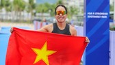 Trà My từng thi đấu tại SEA Games 31 và ở lần đầu tiên giải vô địch quốc gia tổ chức, cô giành HCV nội dung triathlon của nữ. Ảnh: TRƯỜNG GIANG