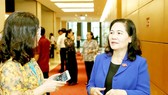 Chairwoman of HCMC People’s Council Nguyen Thi Le is answering SGGP Newspaper’s interview about investment in HCMC Ring Road No.3 construction project. (Photo: SGGP)