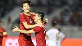 U22 Việt Nam ăn mừng chiến thắng trước 22 Campuchhia 4-0. Ảnh: Dũng Phương