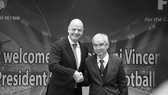 Ông Lê Hùng Dũng tiếp Chủ tịch FIFA Gianni Infantino trong chuyến thăm Việt Nam năm 2018