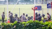 Lực lượng An ninh làm nhiệm vụ ở các buổi tập gần đây của U19 Việt Nam