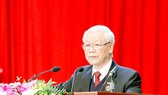 Tổng Bí thư, Chủ tịch nước Nguyễn Phú Trọng phát biểu tại Đại hội Thi đua yêu nước toàn quốc lần thứ X. Ảnh: QUANG PHÚC