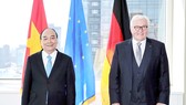 Chủ tịch nước Nguyễn Xuân Phúc gặp Tổng thống Đức Frank-Walter Steinmeier. Ảnh: TTXVN
