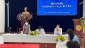 Chủ tịch Ủy ban MTTQ Việt Nam TPHCM Tô Thị Bích Châu phát biểu tại hội nghị