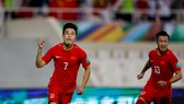 Niềm vui của We Lei khi ấn định tỉ số 1-1 cho Trung Quốc trước Australia. Ảnh: AFC