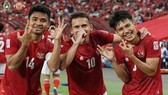 Niềm vui của các cầu thủ Indonesia khi giành quyền vào chơi chung kết AFF Cup 2020. Ảnh: GETTY