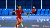 Nguyễn Trung Thành ăn mừng bàn thắng vào lưới U23 Thái Lan