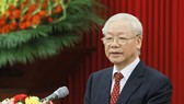 Tổng Bí thư Nguyễn Phú Trọng phát biểu tại buổi gặp mặt. Ảnh: VIẾT CHUNG