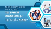 Những hoạt động, dịch vụ nào tại TPHCM được mở lại từ ngày 1-10?
