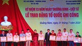 Chủ tịch Quốc hội trao Bằng Tổ quốc ghi công tới 73 thân nhân liệt sĩ tại Quảng Nam