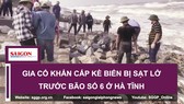 Gia cố khẩn cấp kè biển bị sạt lở trước bão số 6 ở Hà Tĩnh