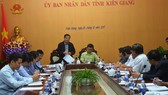 Bộ trưởng Bộ NN-PTNT Nguyễn Xuân Cường làm việc với tỉnh Kiên Giang về công tác phòng chống bão