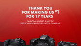 Canon đánh dấu năm thứ 17 liên tiếp dẫn đầu thị trường máy ảnh kĩ thuật số 