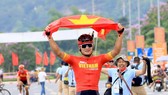 Quàng Văn Cường ăn mừng chiến thắng. Ảnh: DŨNG PHƯƠNG