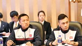 Đại diện đội Việt Nam dự buổi họp kỹ thuật vào ngày 19-10. Ảnh: Anh Trần
