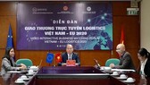 The Video Interactive Business Matching Forum Vietnam - EU Logistics 2020 takes place on December 9 from the Hanoi end . (Photo: SGGP)