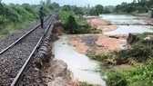The railway-line connecting Thap Cham and Nha Trang has been damaged by Storm Usagi.