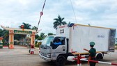 Border guards on duty at the Ha Tien border gate in Kien Giang Province