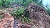 A landslide on a railway section in Danang