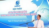 Ông Nguyễn Văn Đắng, Phó Tổng Giám đốc SAWACO phát biểu tại hội thảo