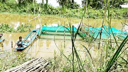 Nông dân huyện Tân Hưng (Long An) chờ lũ về để khai thác thủy sản mưu sinh. Ảnh: NGỌC PHÚC