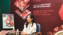 Trần Mỹ Ngọc trong chương trình ra mắt artbook Ký mộng  tại Đường sách TPHCM