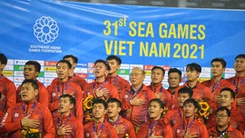 U23 Việt Nam giành tấm HCV cuối cùng tại SEA Games 31. Ảnh: DŨNG PHƯƠNG
