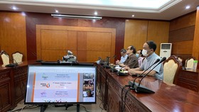 Đại diện Uỷ ban Olympic Việt Nam tham dự cuộc họp trực tuyến về SEA Games 31. Ảnh: Tổng cục TDTT