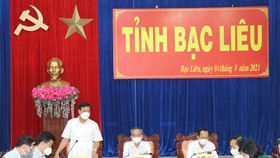 Thứ trưởng Bộ Y tế Đỗ Xuân Tuyên, phát biểu tại buổi làm việc với Ban chỉ đạo phòng, chống dịch Covid-19 tỉnh Bạc Liêu