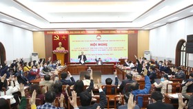 Hội nghị về bầu cử của Ủy ban Trung ương MTTQ Việt Nam chiều 2-3. Ảnh: VIẾT CHUNG
