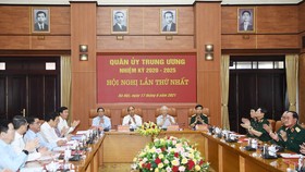 Quang cảnh Hội nghị lần thứ nhất, Quân ủy Trung ương nhiệm kỳ 2020 - 2025. Ảnh: VIẾT CHUNG