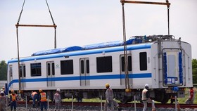 Third three-carriage train put on Long Binh Depot railway