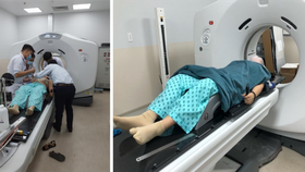 Bệnh nhân đầu tiên được thực hiện CT mô phỏng trước khi được xạ trị vùng đầu cổ