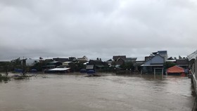 Quảng Ngãi: Lũ trên các sông đang lên nhanh sắp trên mức báo động 3