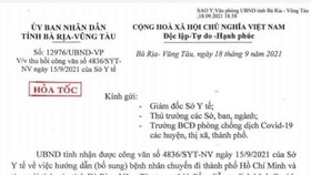 Bà Rịa – Vũng Tàu: Hỏa tốc thu hồi văn bản chuyển viện phải nộp hồ sơ cho ngành giao thông