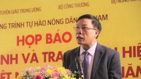 Ông Nguyễn Hồng Sơn, Trưởng Ban Tuyên huấn Trung ương Hội Nông dân Việt Nam phát biểu tại họp báo