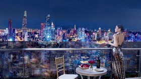 Dáng dấp những tòa cao ốc Sài Gòn được tái hiện trên sâu khấu Dạ tiệc Ngôi Sao