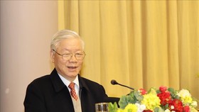 Tổng Bí thư, Chủ tịch nước Nguyễn Phú Trọng phát biểu tại hội nghị. Ảnh: TTXVN