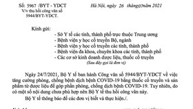Bộ Y tế thu hồi công văn về phòng chống dịch Covid-19 bằng thuốc y học cổ truyền